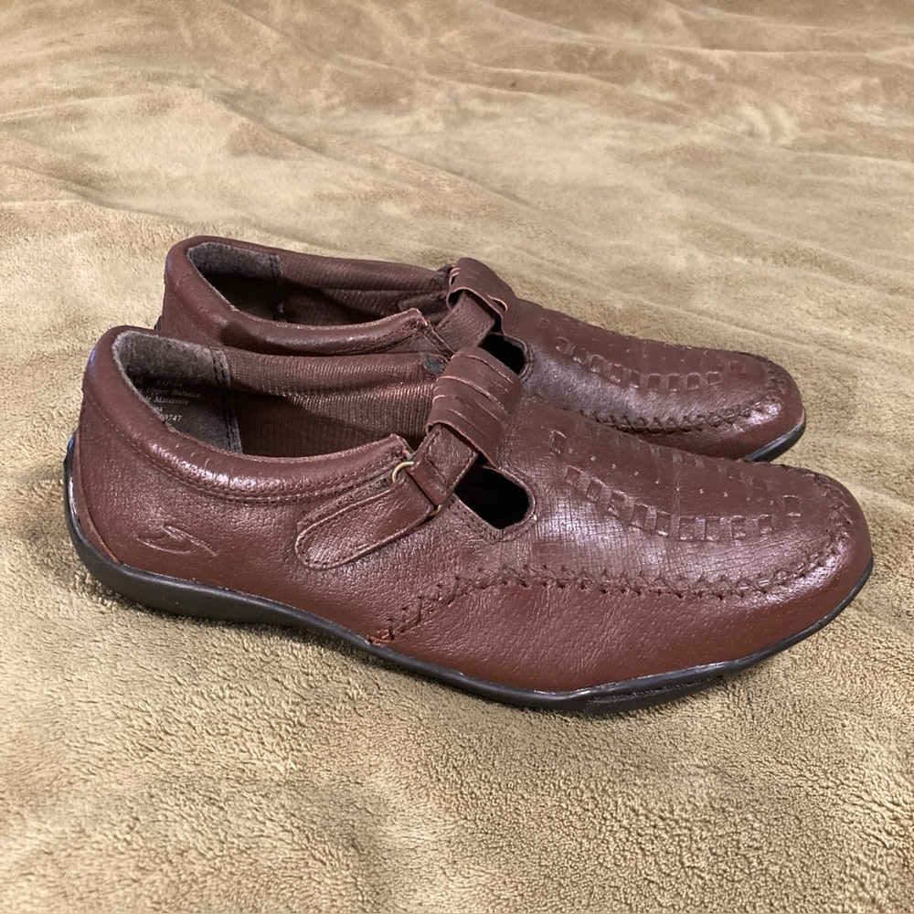 EUC Dr. Scholl's Vintage 80s 90s Leather Slip On Shoes Brown Size 8.5M